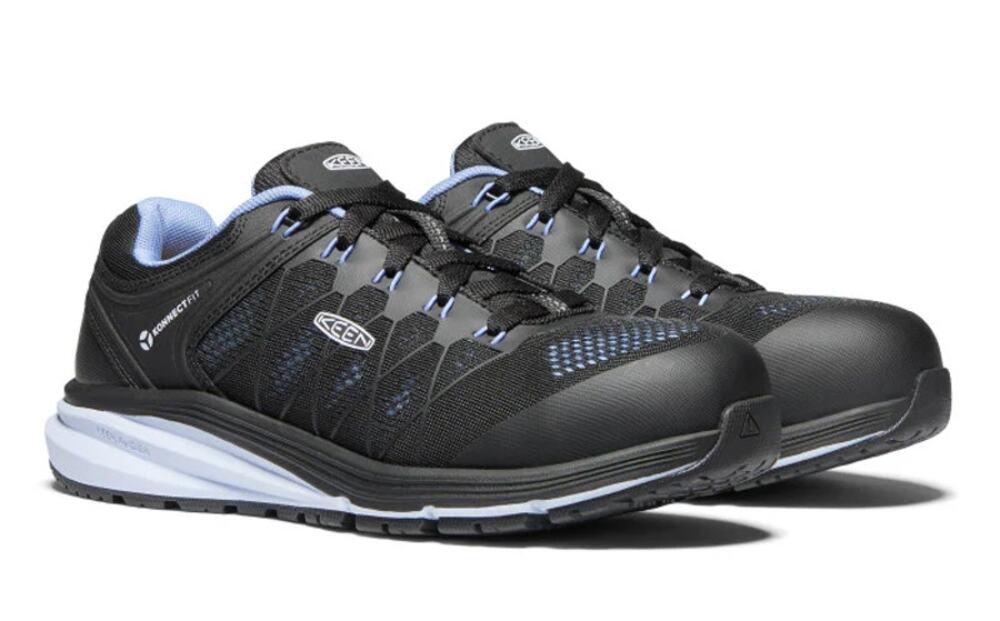KEEN Utility Womens Vista Energy Work Shoes Size 9 Black Blue Comp Toe SR EUC